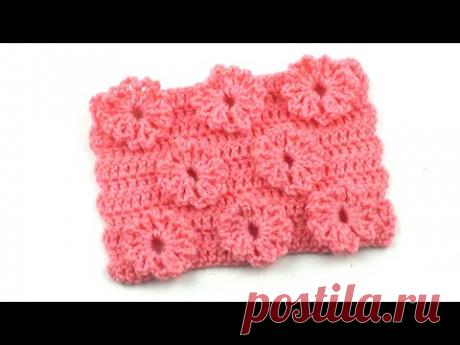 УЗОР С ОБЪЁМНЫМИ ЦВЕТОЧКАМИ. ВИДЕО МК