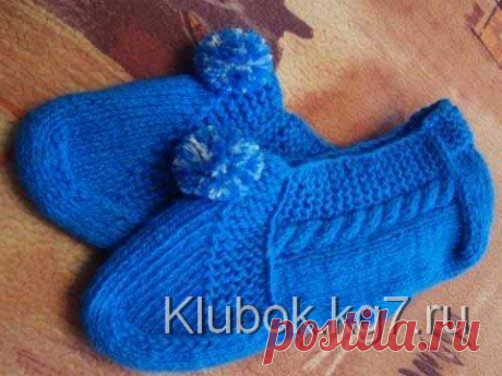 Уютные тапочки спицами без швов | Клубок