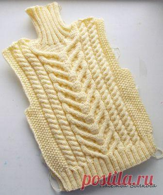 Вяжем: Свитер с косами для мальчика Работа Надежды Волковой занявшая Первое место в конкурсе Вязание спицами в номинации Вяжем для детей. — ТВТ - Москва РУ
