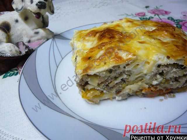 Пирог из лаваша с мясом рецепт