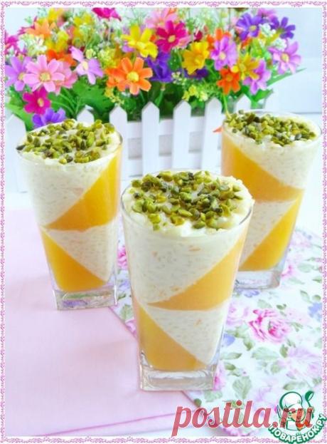 Десертное ризотто с персиковым желе - кулинарный рецепт