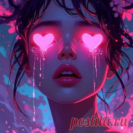 Сердце из неоновых огней и радужные слезы: эмоциональная цифровая иллюстрация. Изображение из нейронной сети Flux.1 - Flux.1 примеры промтов - Форум ИИ о нейросетях - Yes Ai
