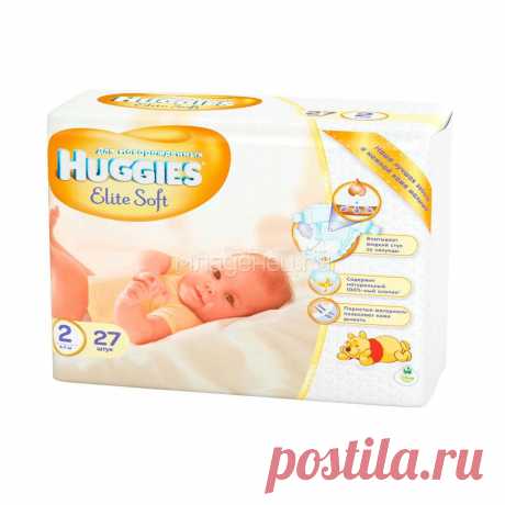 Подгузники Huggies Elite Soft Conv Pack 4-7 кг (27 шт) Размер 2