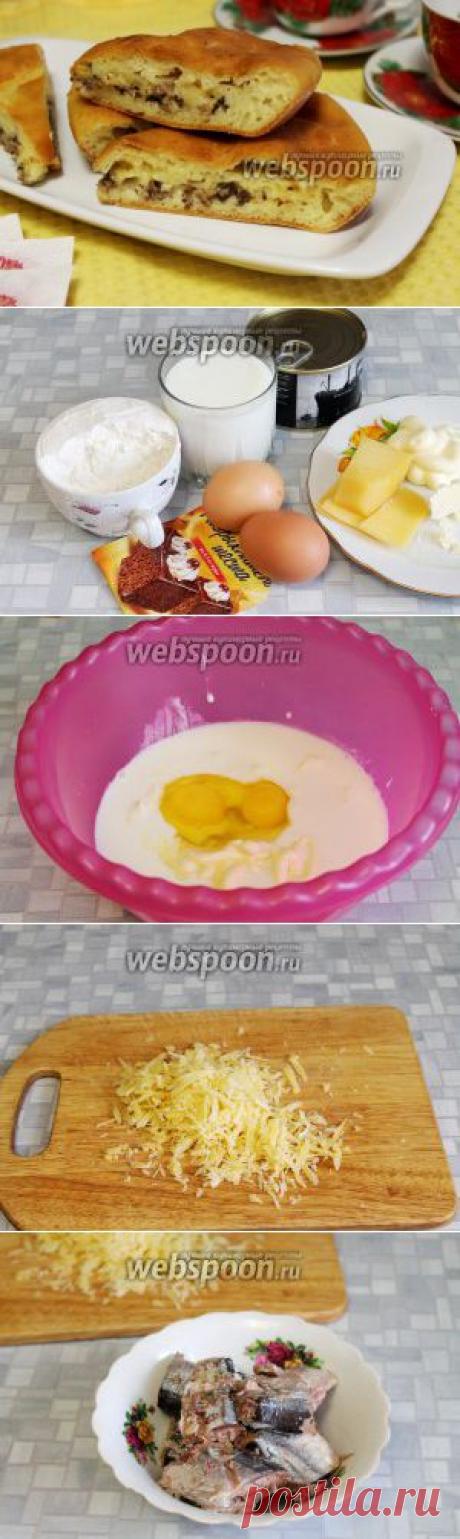 Пирог заливной с сайрой