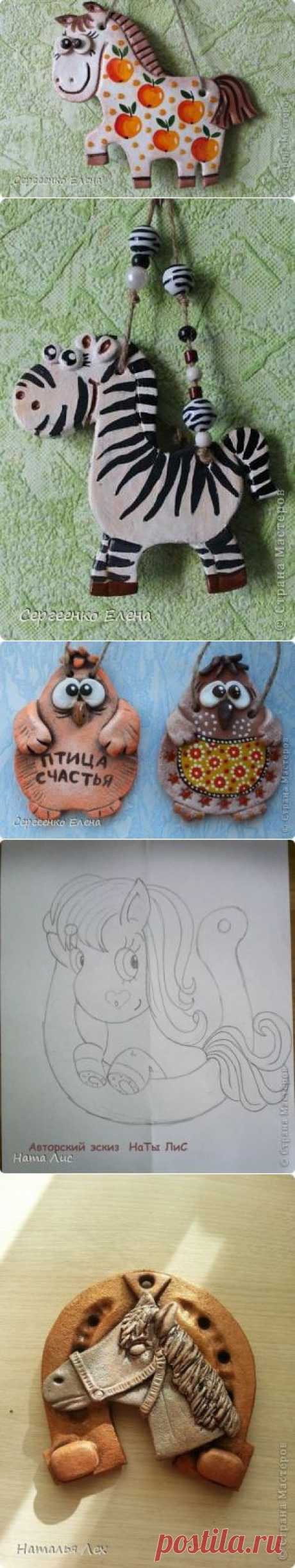 Кони в яблоках....Лепим из соленого теста.