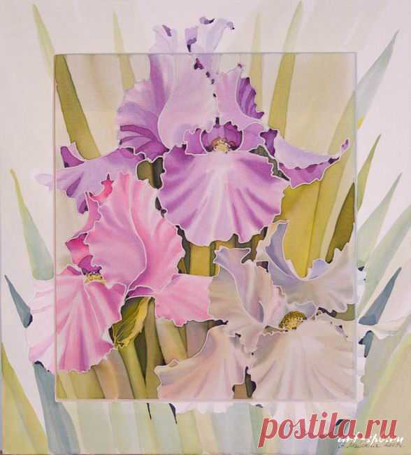 батик цветы ирисы - Поиск в Google