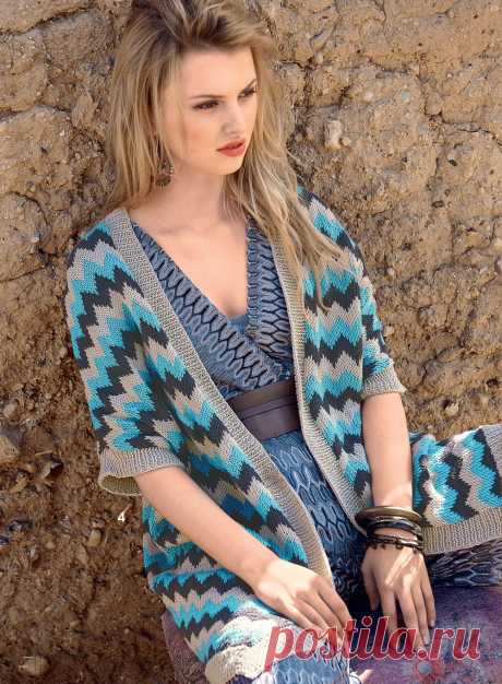 Жилет в стиле Missoni - схема вязания спицами. Вяжем Жилеты на Verena.ru