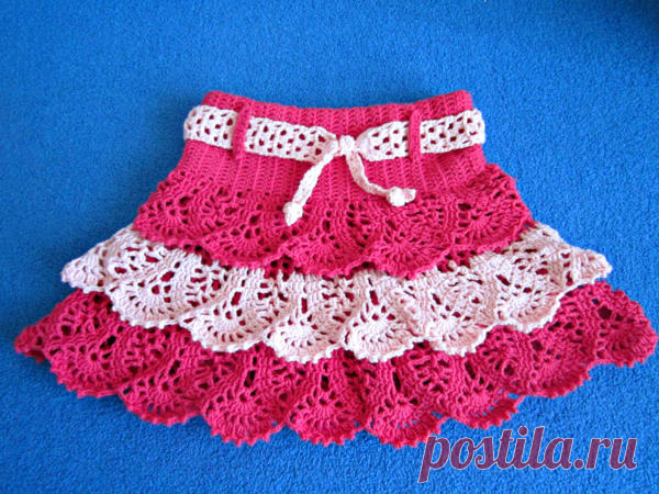 Ажурная юбка крючком для девочки - схема