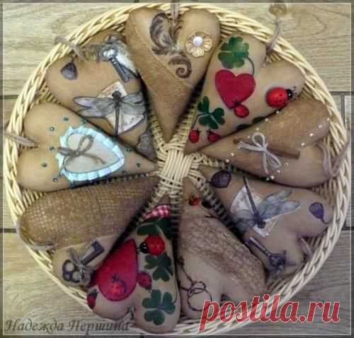 Ароматные сердечки для украшения кухни - мк с пошаговым фото