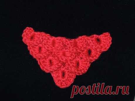 Crochet : Punto Cocodrilo en Triangulo