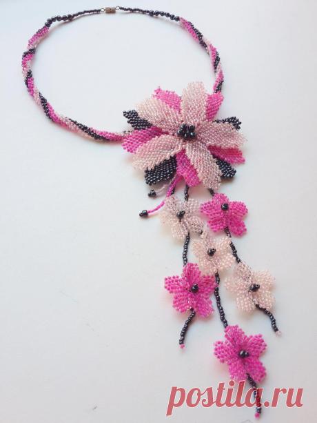 Колье *Цветок* | biser.info - всё о бисере и бисерном творчестве