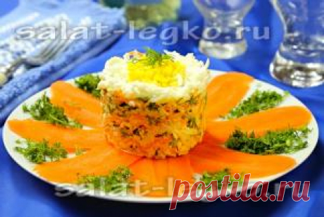 Салат с курицей, морковью и плавленным сыром - рецепт с фото