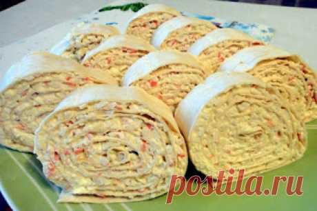 Самые вкусные рецепты: Рулетики с крабами