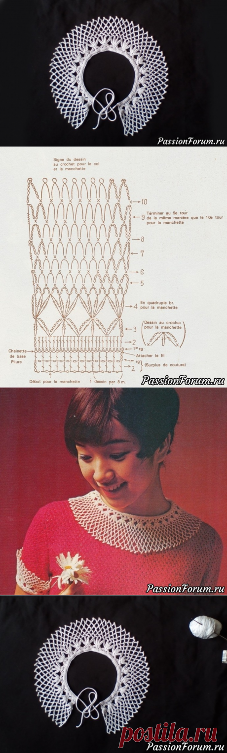 Воротничок для школьного платья - запись пользователя victoria в сообществе Вязание крючком в категории Вязаные крючком аксессуары