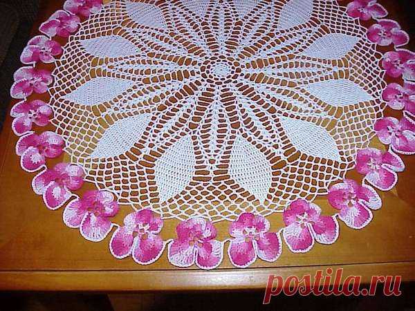 Салфетки с анютиными глазками.Вязание крючком. - Вязание для дома - Женский Мир