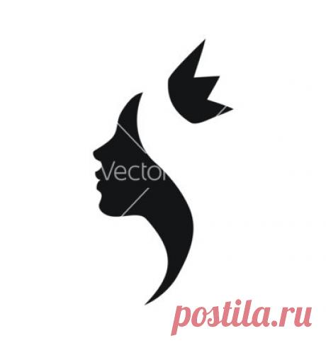 Princess profile black silhouette vector by Raspberry-art - Image #1586591 - VectorStock