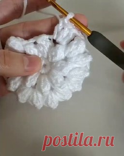 Вариант провязывания объёмного столбика крючком 😍