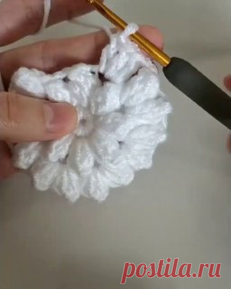 Вариант провязывания объёмного столбика крючком 😍