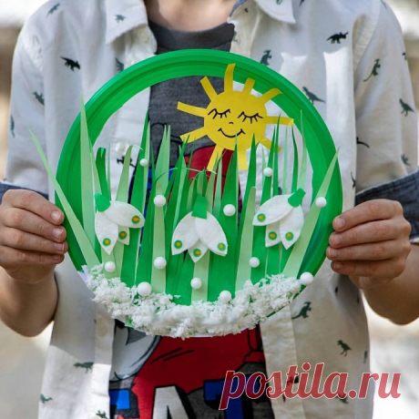 Объемные подснежники в круге