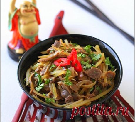 Салат из куриных желудочков по-корейски. Пошаговый рецепт с фото на Gastronom.ru