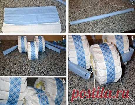 ♥  Мальчику - милый   &quot;мотоцикл&quot;  из подгузников 
    (фото - 2)