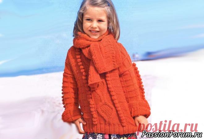 Узорчатый пуловер и шарфик