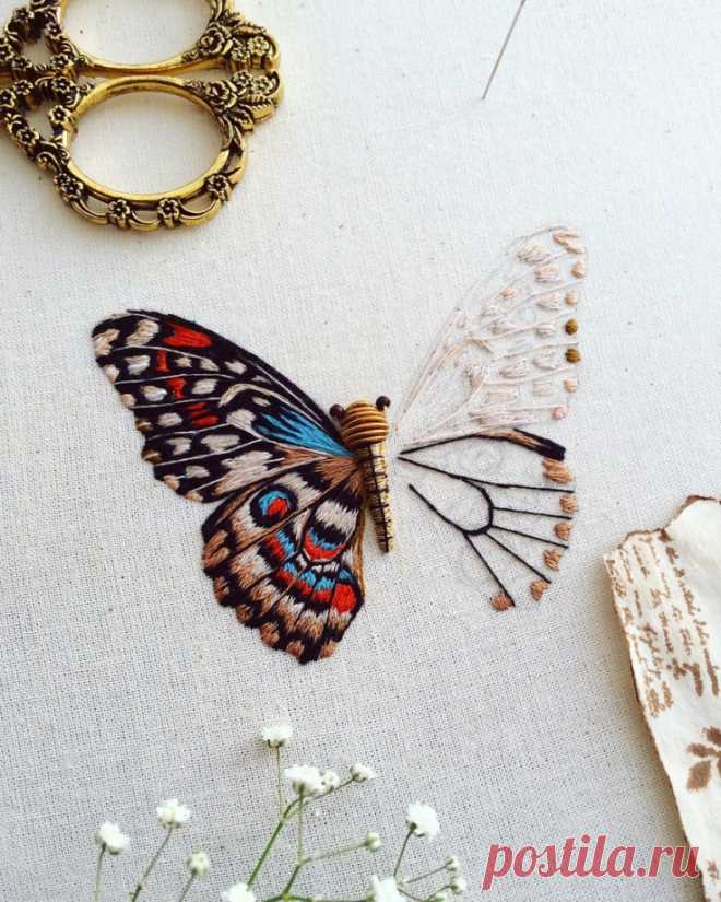 Современные насекомые. Старинное шитьё.