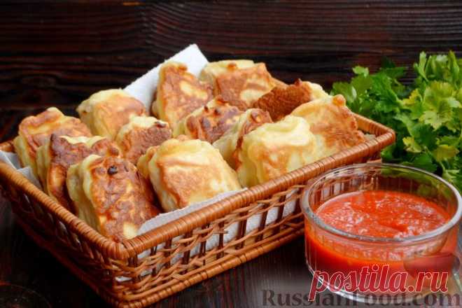 Рецепт: Рулетики из лаваша с куриным фаршем, в кляре на RussianFood.com