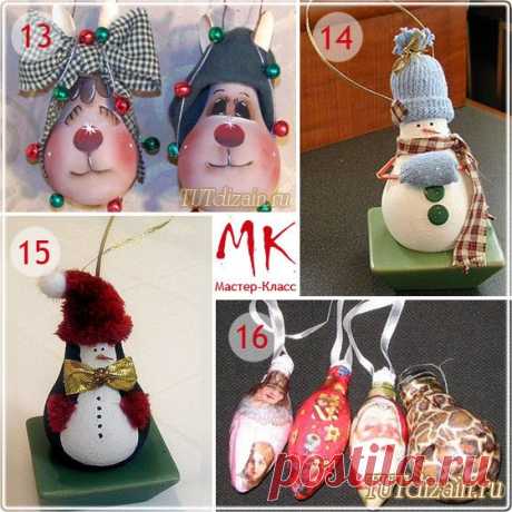 Елочные игрушки из перегоревших лампочек. МК