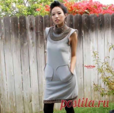 Комбинированное вязание и декор футболок / Худи, свитшоты и толстовки: идеи декора /