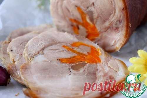 Рулет из рульки с морковью и чесноком - кулинарный рецепт