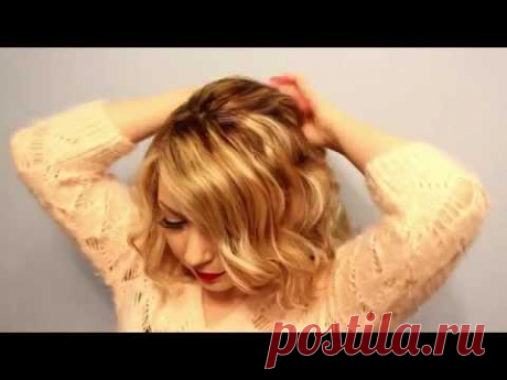 Праздничная/новогодняя причёска своими руками на средние/длинные волосы с локонами (самой себе)