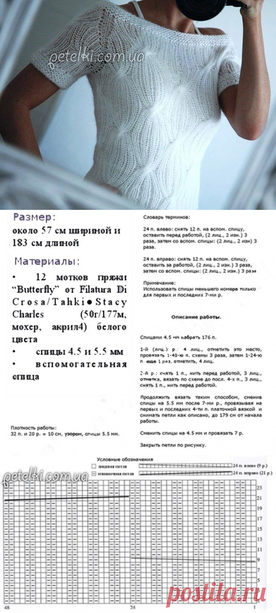 Пуловер реглан из тонкого мохера. Как вязать