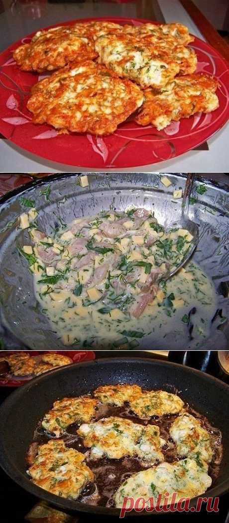 Куриные оладьи с сыром на кефире