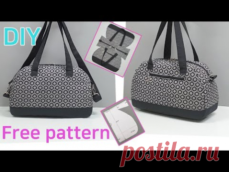 DIY Simple Boston Bag/Free pattern/가방 만들기/패턴 공유/쉽게 만들수 있는 보스턴백/Einfache Boston Tasche