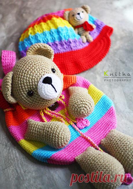 crochet_rainbow_bear_cap_bag | Flickr - Photo Sharing!