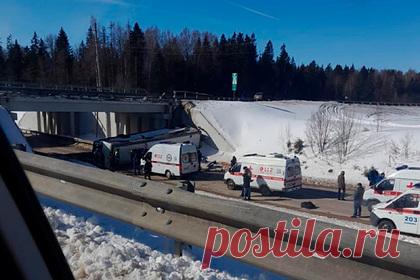 Названа предварительная причина смертельного ДТП с автобусом в Подмосковье. ДТП с участием автобуса, который сорвался с эстакады на трассе М-9 в подмосковном Волоколамске, могло произойти из-за того, что водитель не справился с управлением. Такую предварительную причину аварии назвал источник РИА Новости в экстренных службах. Он добавил, что пострадавших доставляют в Волоколамскую больницу.