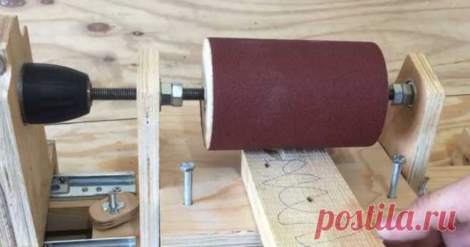 DIY Drill Powered Thickness Sander طريقة عمل الة صنفرة اسطوانية مفيدة تعمل بقوة المثقاب