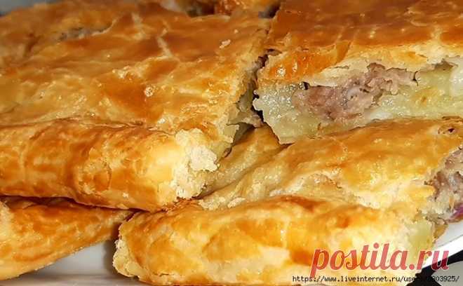 Обалденные слойки: мясной пирог-минутка без возни с тестом - райская вкуснота из фарша и картошки