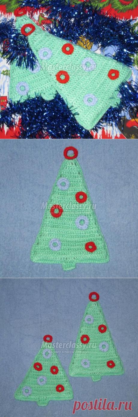 Новогодние вязаные прихватки крючком. Елочки. Мастер-класс с пошаговыми фото