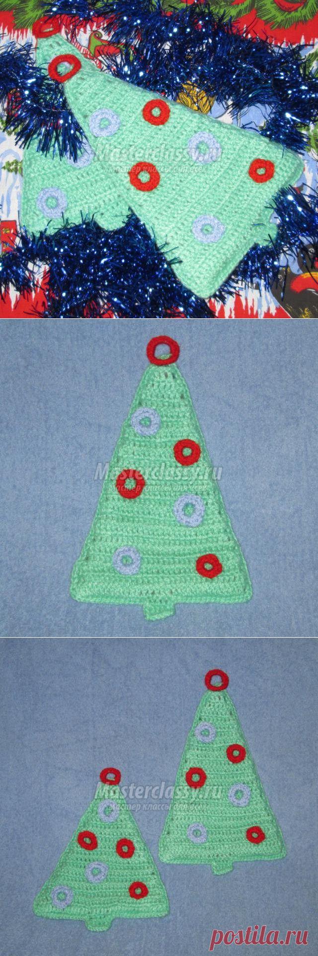 Новогодние вязаные прихватки крючком. Елочки. Мастер-класс с пошаговыми фото