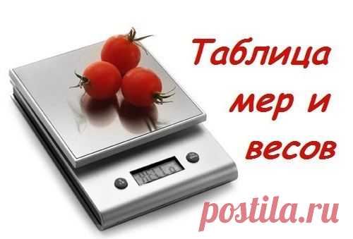 Универсальная таблица мер и весов. Сохраняйте себе, готовьте с удовольствием!