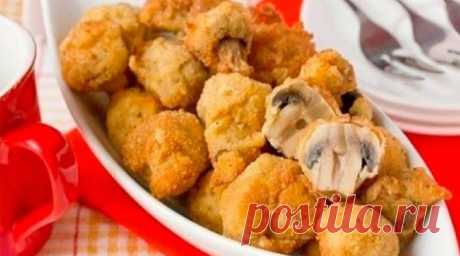Шампиньоны с хрустящей корочкой. Точно Пальчики оближешь!