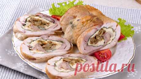 🍗Куриный Рулет (из целой курицы) с Адыгейским сыром и Грибами на праздничный стол😋 | Дина, Коллекция Рецептов | Дзен