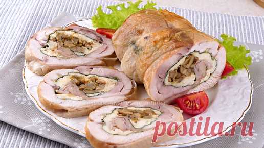 🍗Куриный Рулет (из целой курицы) с Адыгейским сыром и Грибами на праздничный стол😋 | Дина, Коллекция Рецептов | Дзен
