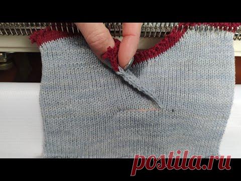 Горловина с нахлёстом при вязании  снизу - YouTube