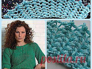 Ажурный узор на джемпере спицами - Ярмарка Мастеров - ручная работа, handmade