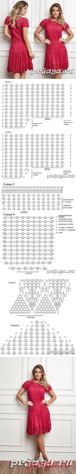 Ажурное платье «Спелая ягодка» крючком