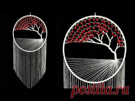 Super easy wall hanging tree of life l How to Make Macrame Tree of Life Dreamcatcher DIY Tutorial