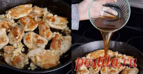 Рецепт быстрой курицы к ужину: жарю прямо в медово-чесночном соусе — Домашняя кулинария